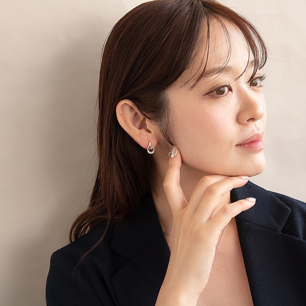 Rose Silver Tone Hollow Earrings