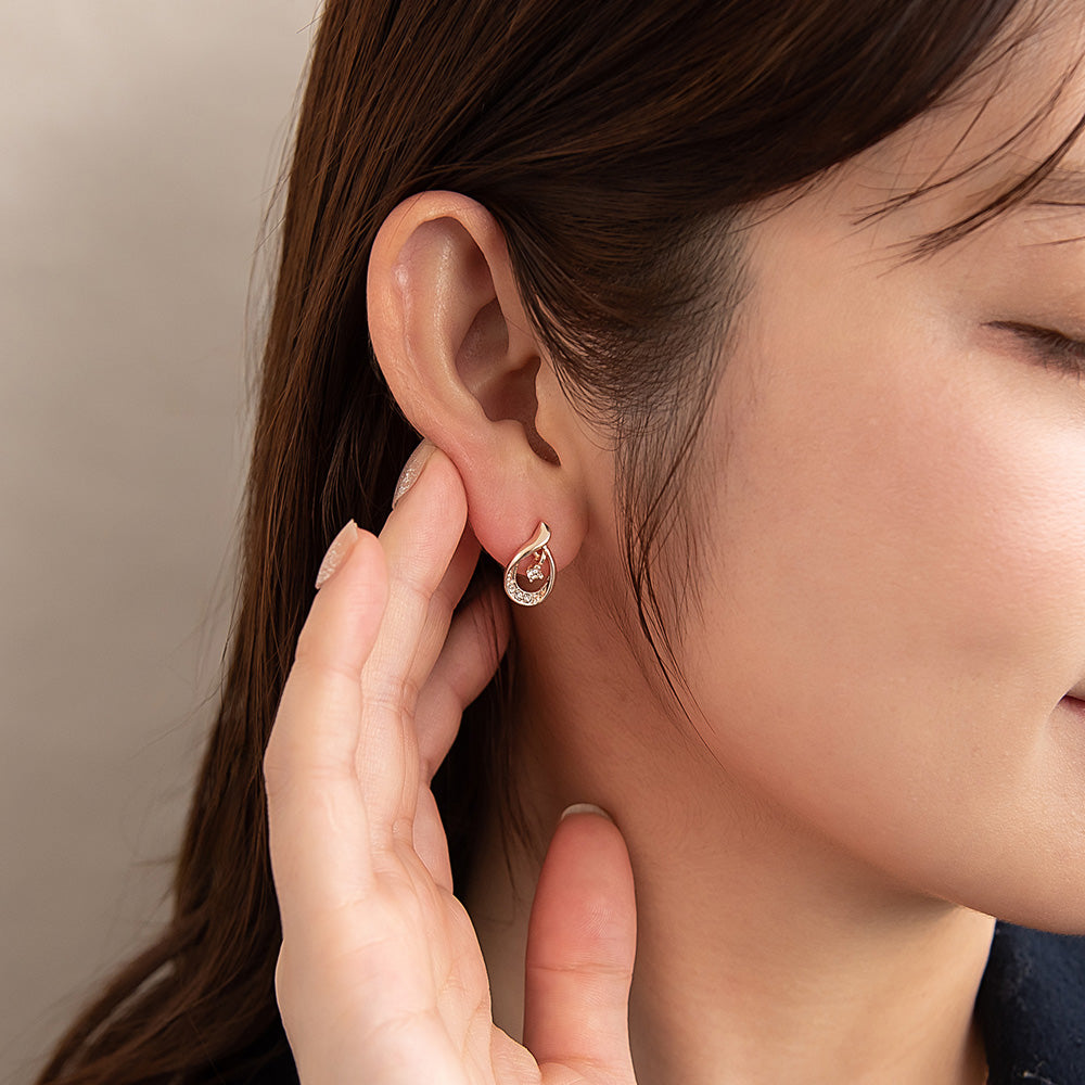 Rose Silver Tone Hollow Earrings