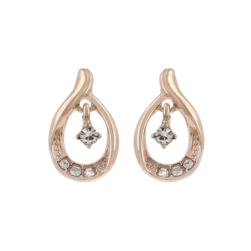 Rose Silver Tone Hollow Earrings