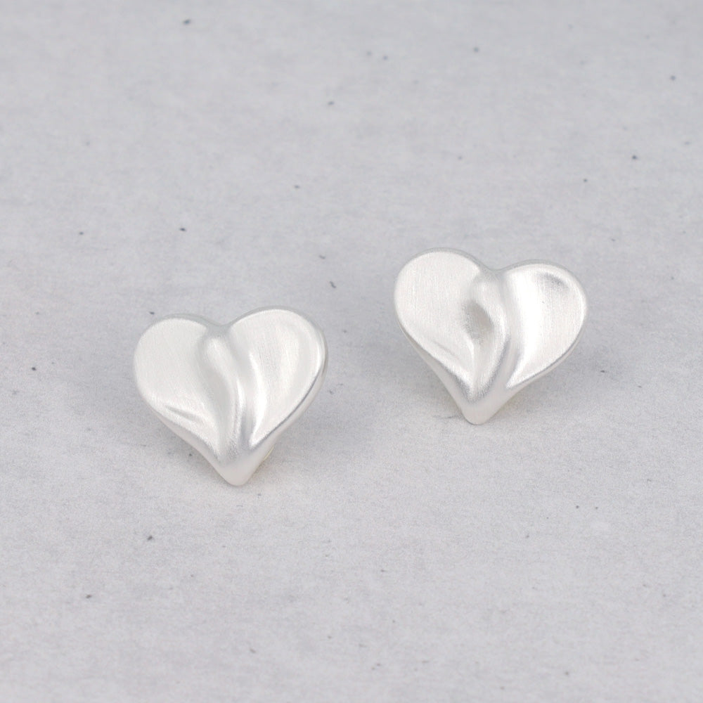 Organic Heart Stud Earrings