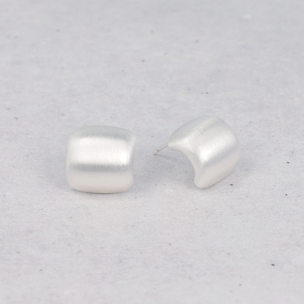 Curved Square Stud Earrings