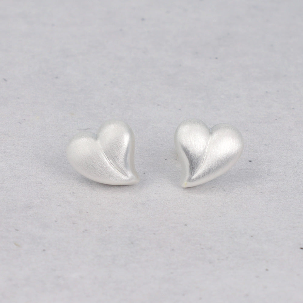 Puffed Heart Stud Earrings