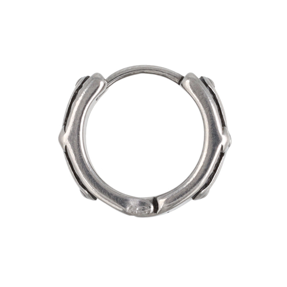 Surgical Steel Etched Cross Hoop Earrings