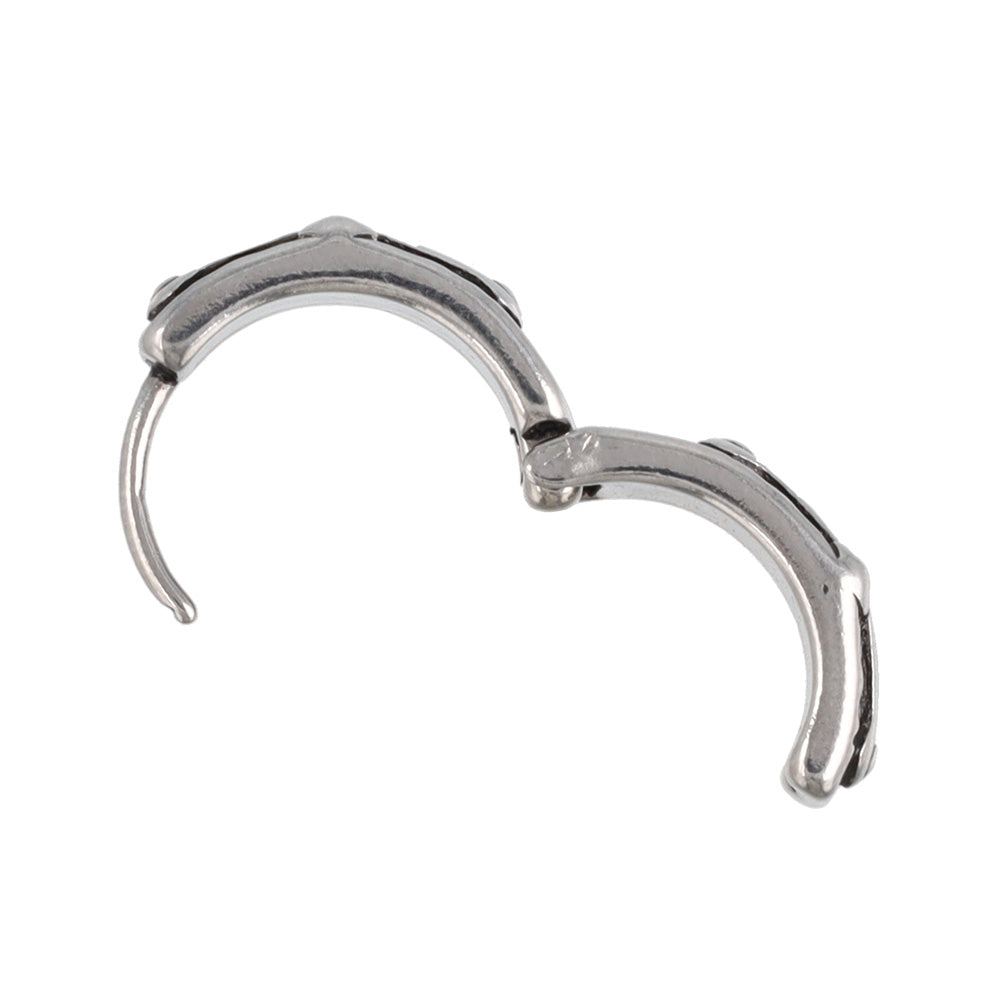 Surgical Steel Etched Cross Hoop Earrings
