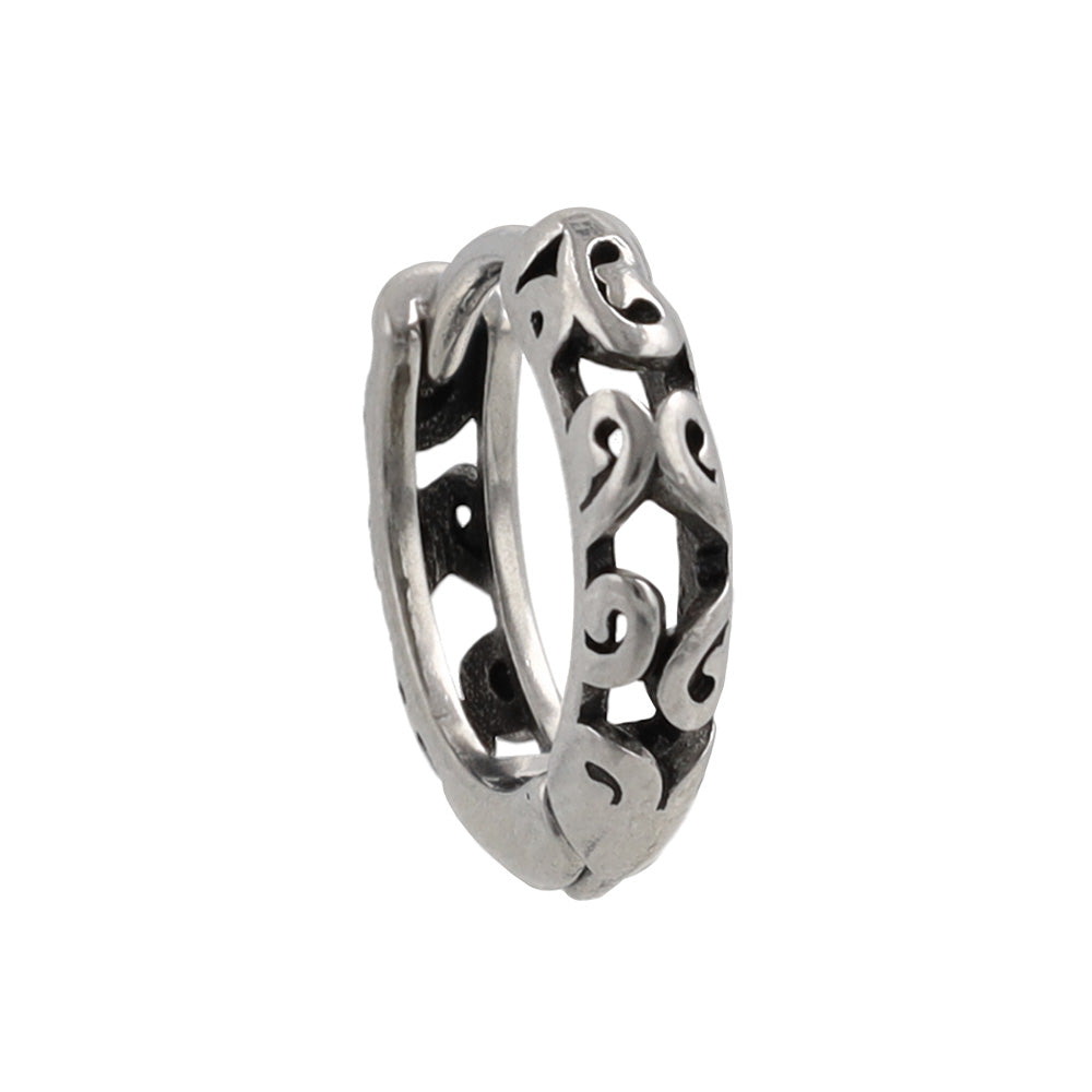 Surgical Steel Openwork Hoop Earrings