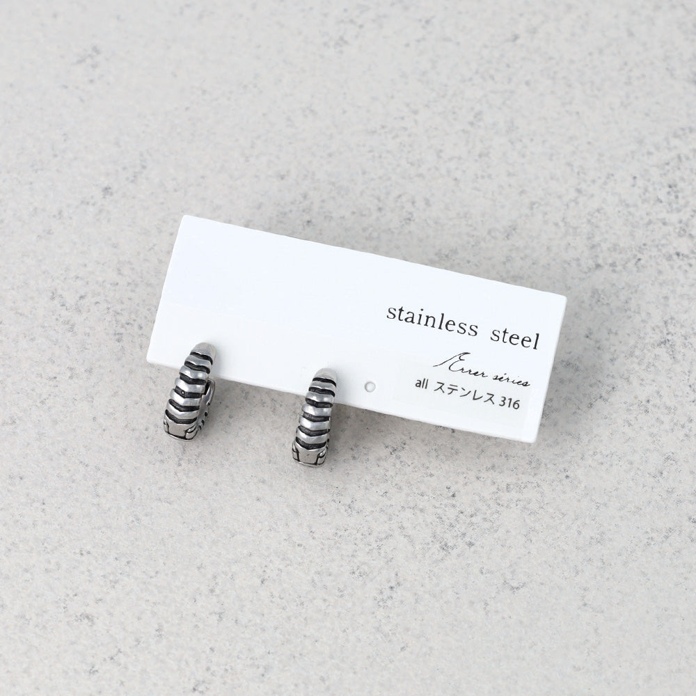 Surgical Steel Striped Hoop Earrings
