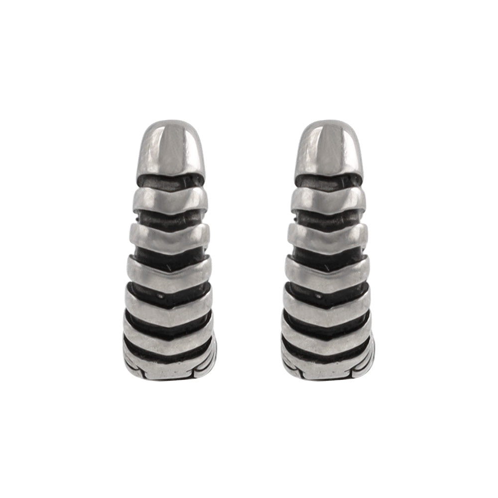 Surgical Steel Striped Hoop Earrings