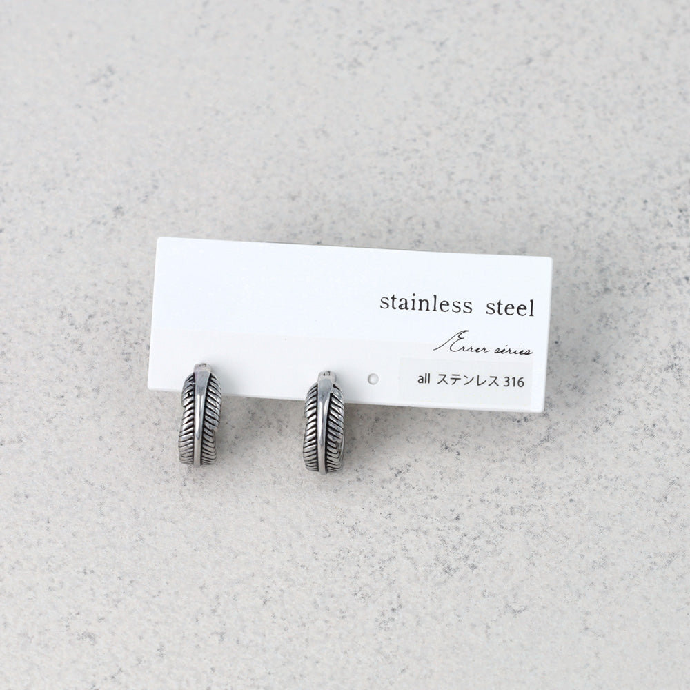 Surgical Steel Feather Hoop Earrings