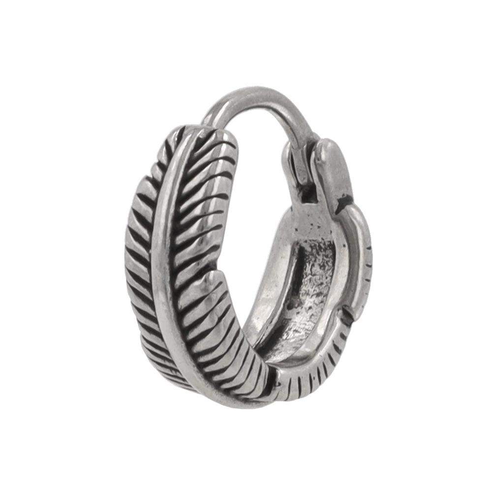 Surgical Steel Feather Hoop Earrings