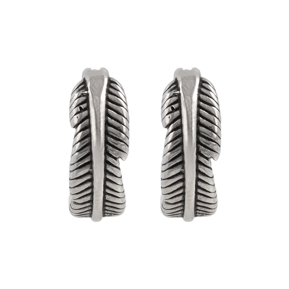 Surgical Steel Feather Hoop Earrings