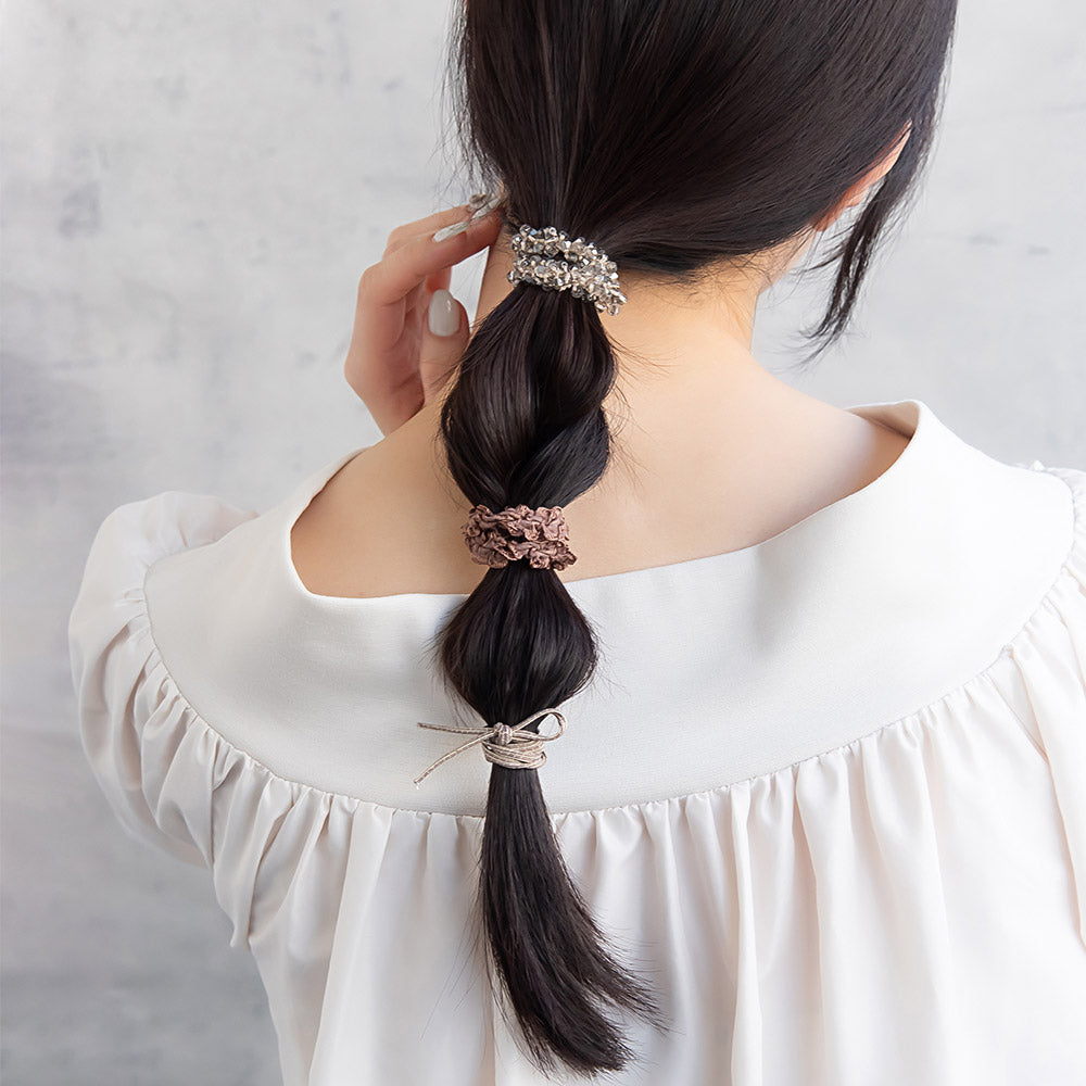 Bead Frill and Knot Mixed Hair Elastic Pack