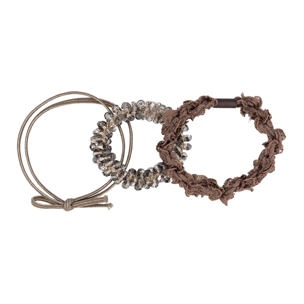 Bead Frill and Knot Mixed Hair Elastic Pack