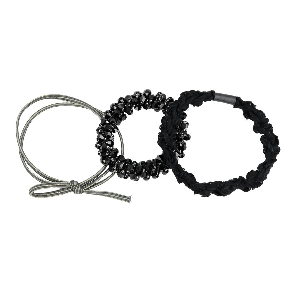 Bead Frill and Knot Mixed Hair Elastic Pack