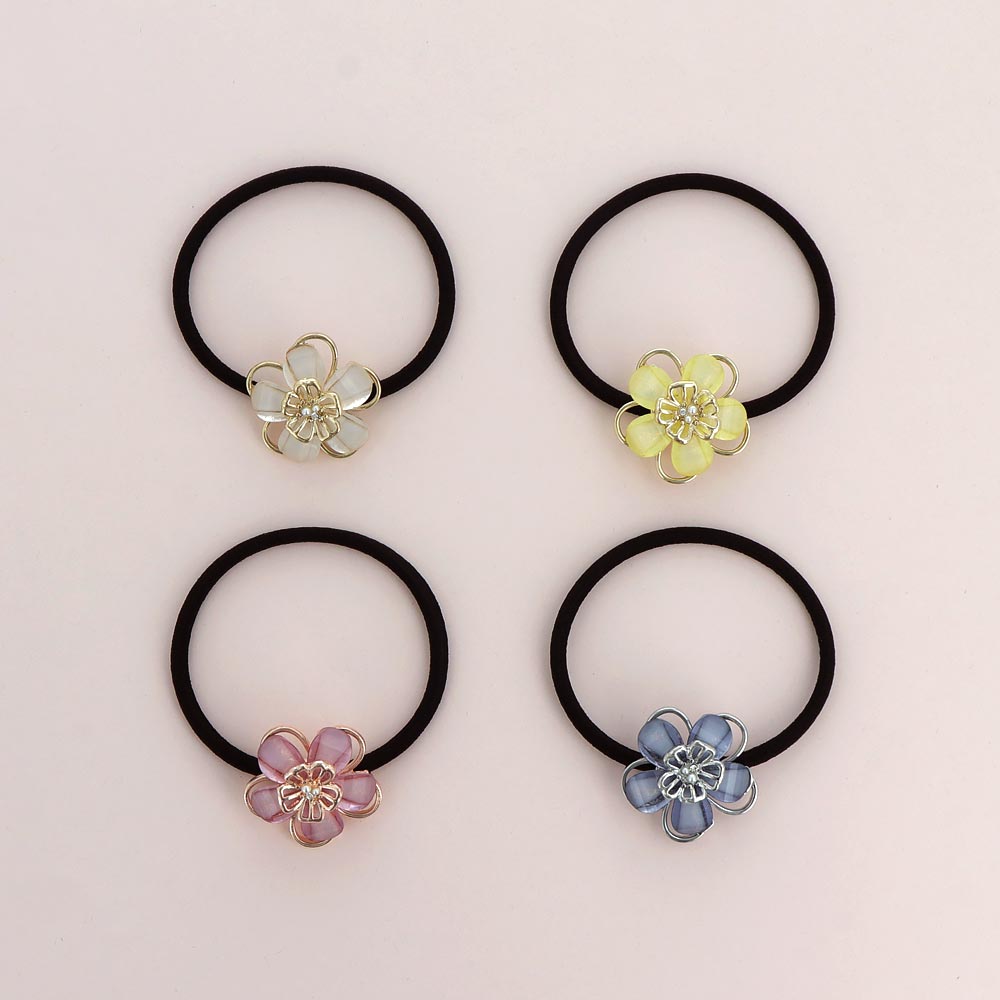 Acrylic Flower Ponytail Holder