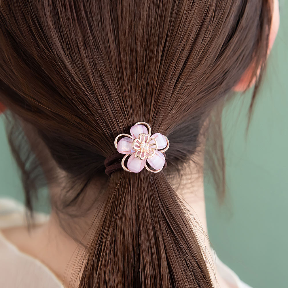 Acrylic Flower Ponytail Holder