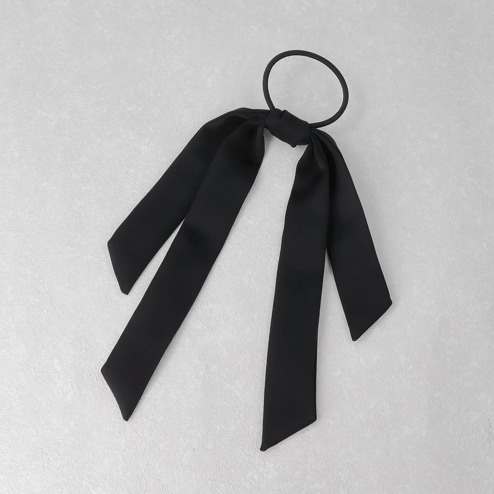 Skinny Black Bow Ponytail Holder