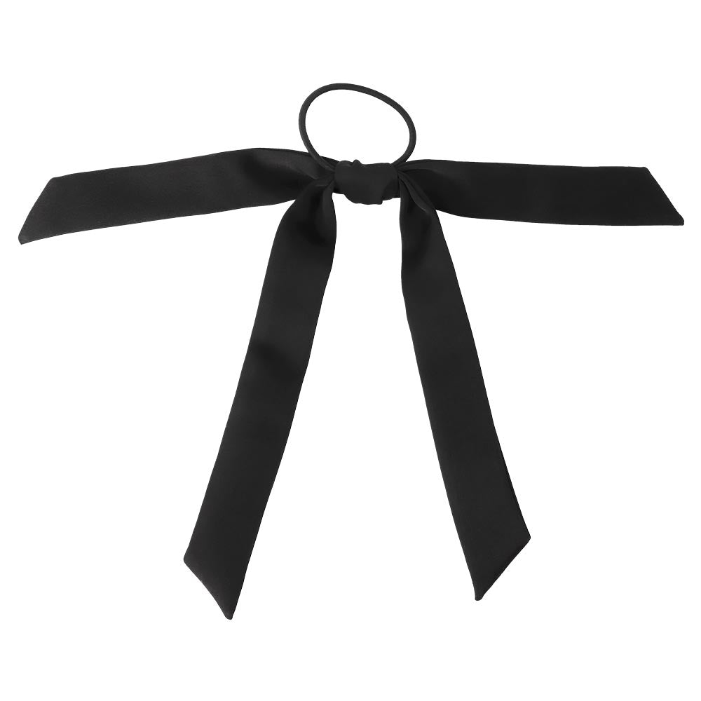 Skinny Black Bow Ponytail Holder