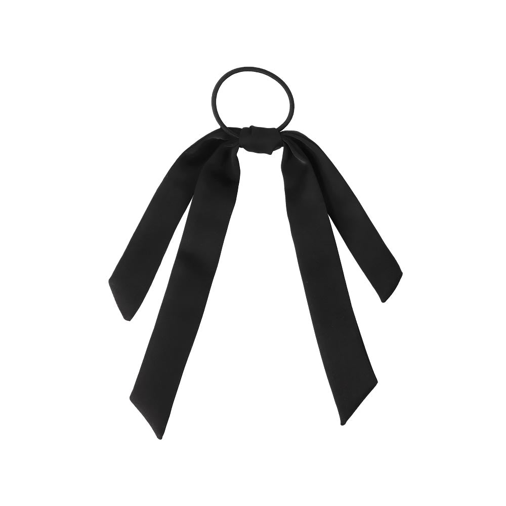 Skinny Black Bow Ponytail Holder