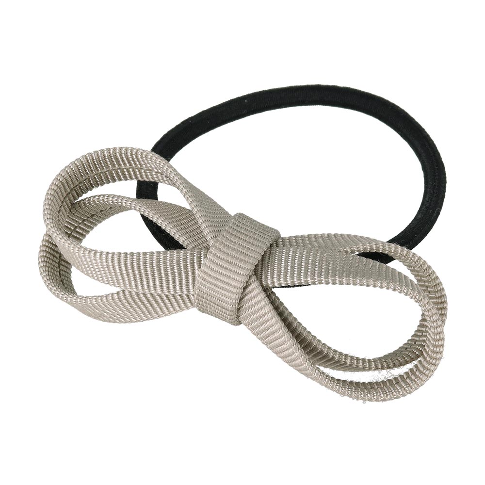 Neutral Grosgrain Bow Hair Tie