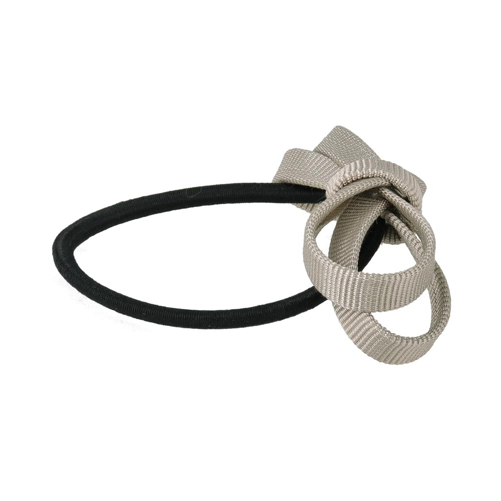 Neutral Grosgrain Bow Hair Tie