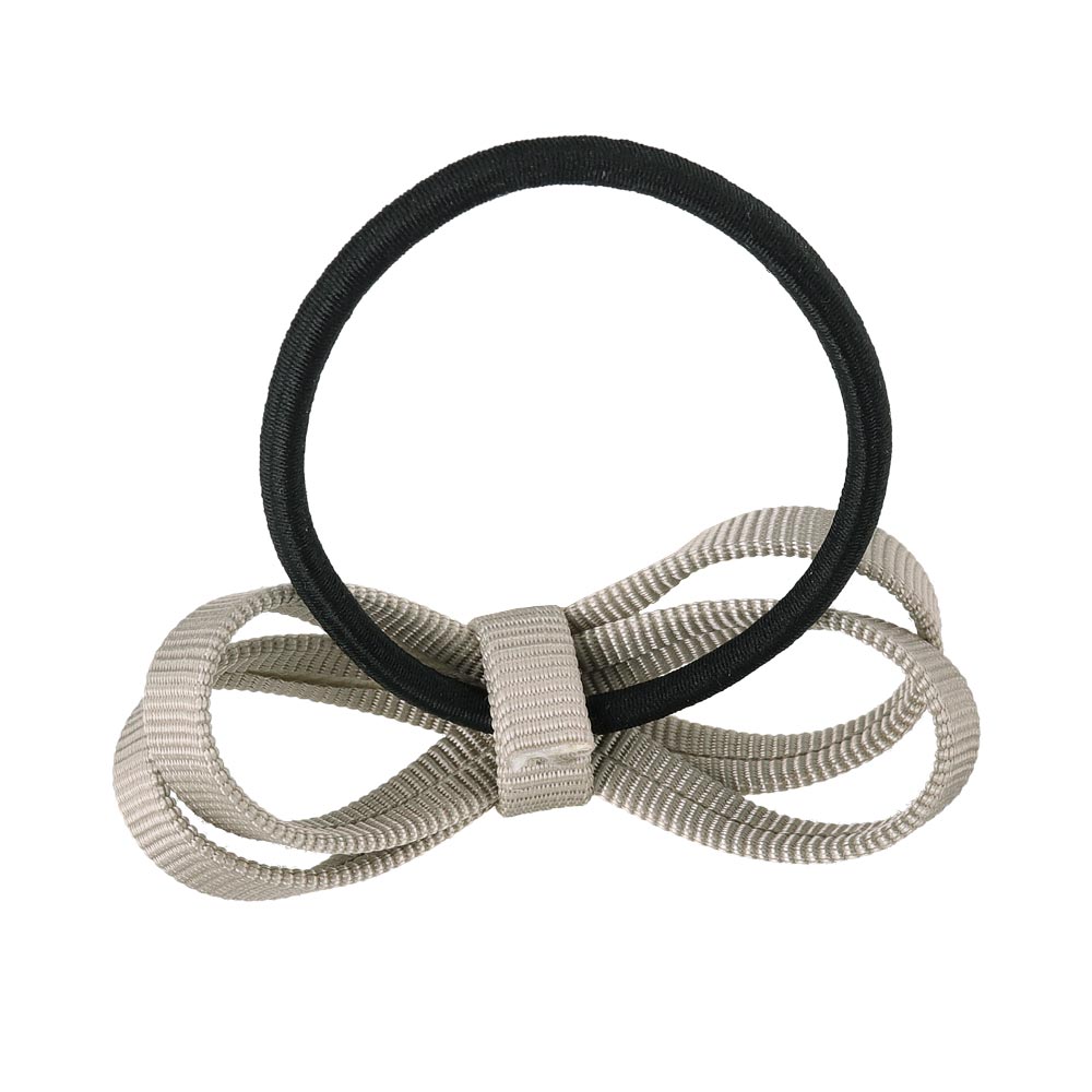 Neutral Grosgrain Bow Hair Tie