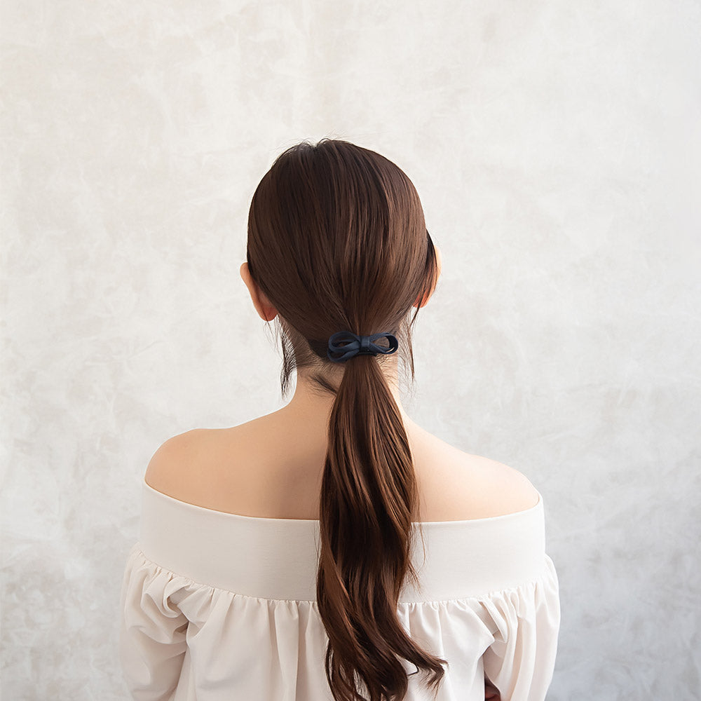 Neutral Grosgrain Bow Hair Tie