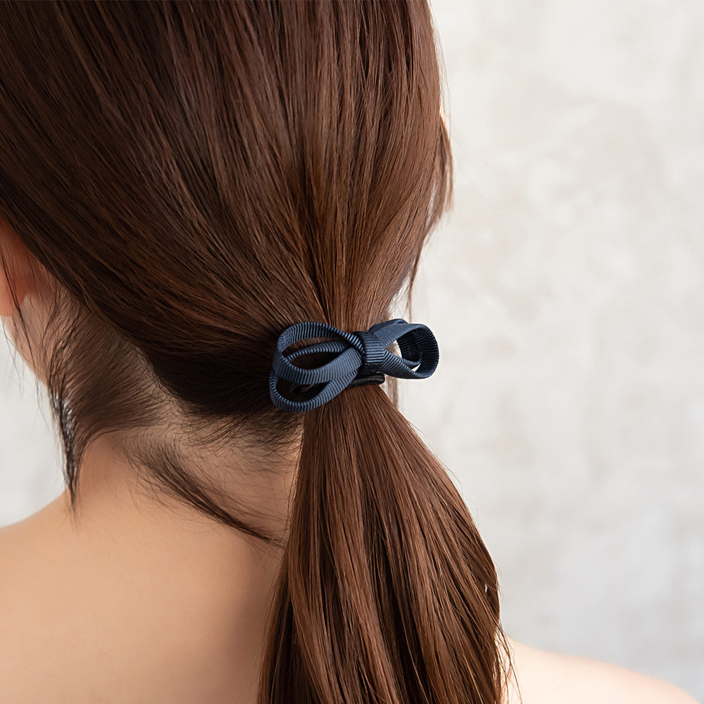 Neutral Grosgrain Bow Hair Tie