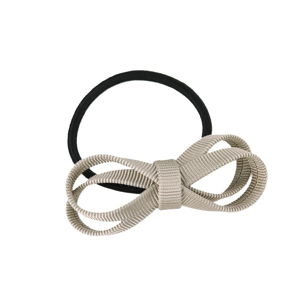 Neutral Grosgrain Bow Hair Tie