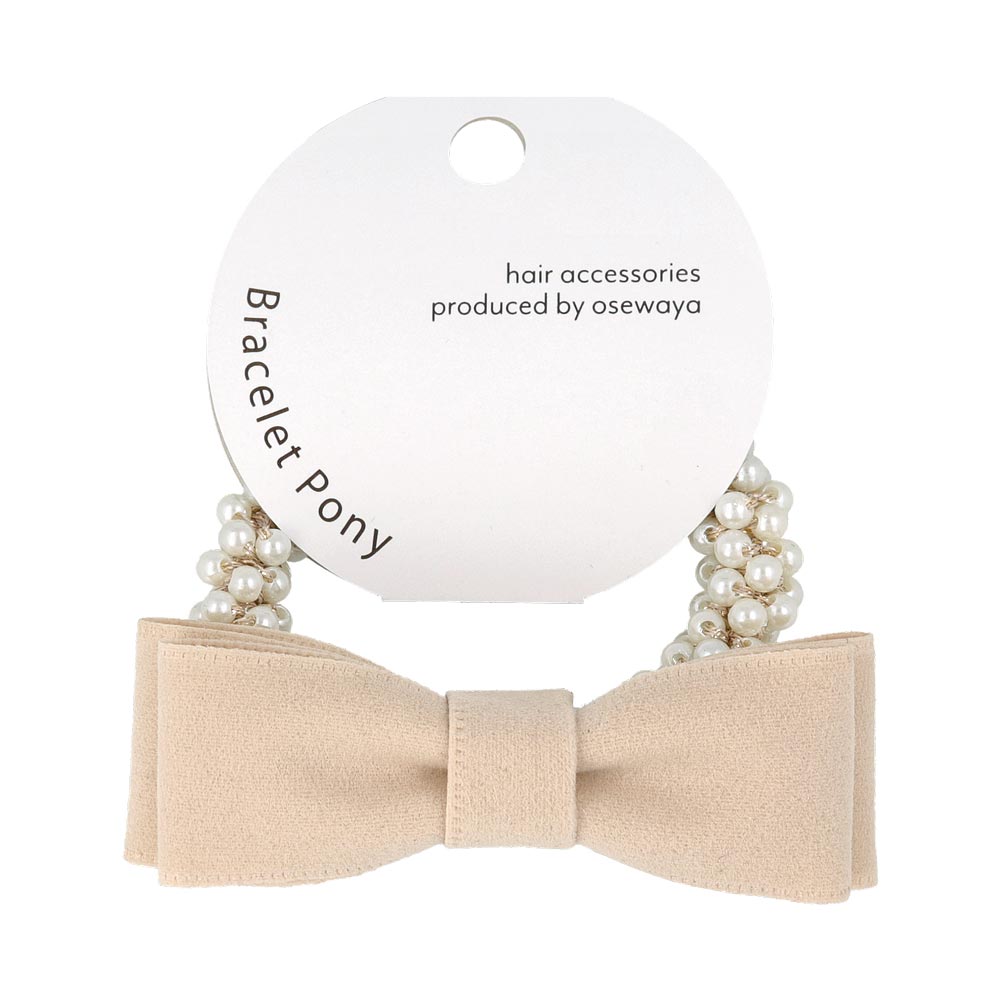 Bow Bubble Pearl Ponytail Holder