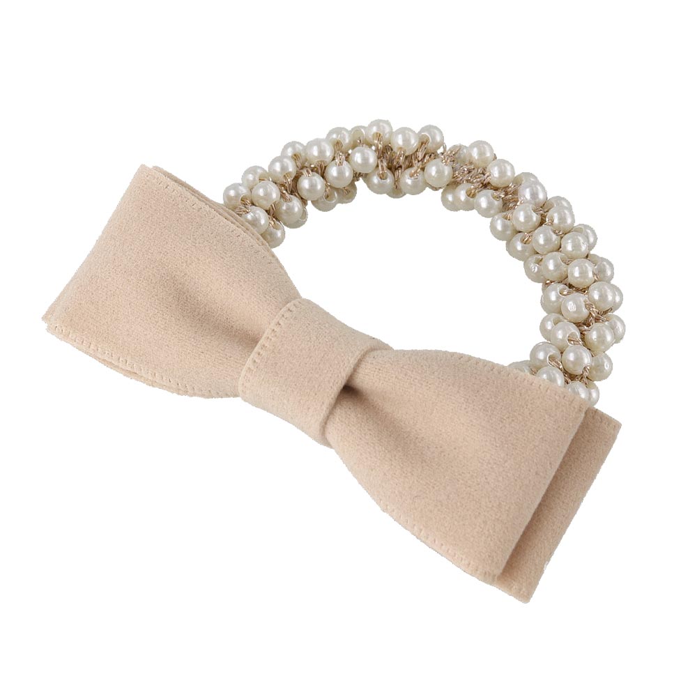 Bow Bubble Pearl Ponytail Holder