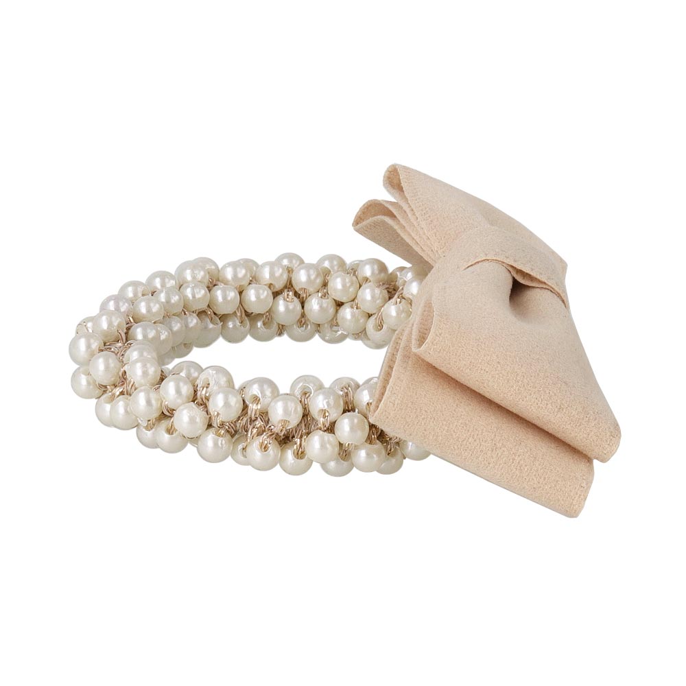 Bow Bubble Pearl Ponytail Holder