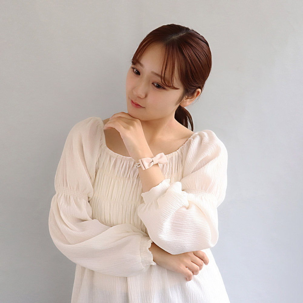 Bow Bubble Pearl Ponytail Holder