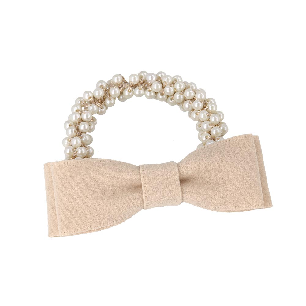 Bow Bubble Pearl Ponytail Holder