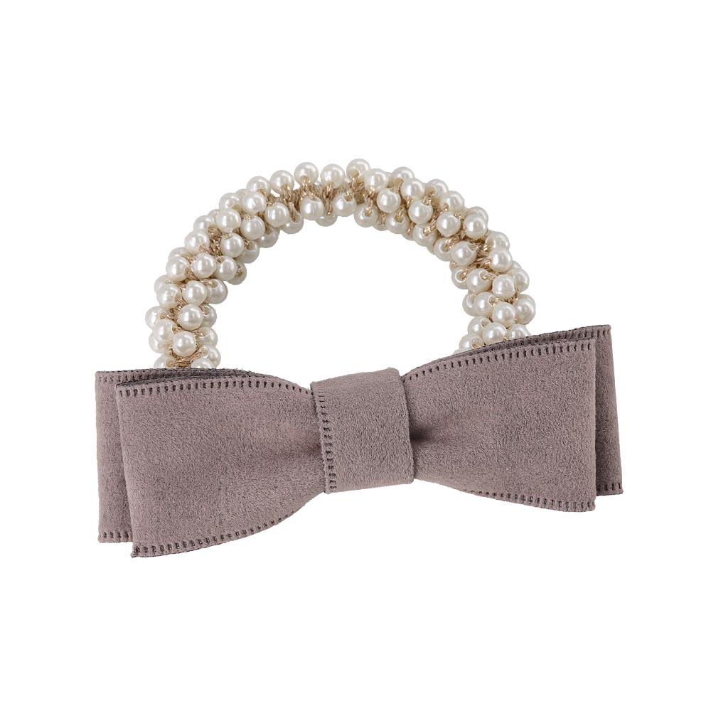 Bow Bubble Pearl Ponytail Holder