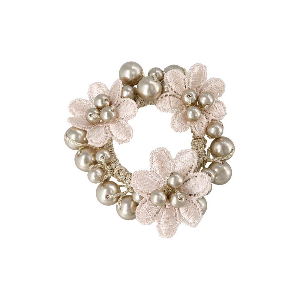 Flower Bubble Pearl Ponytail Holder