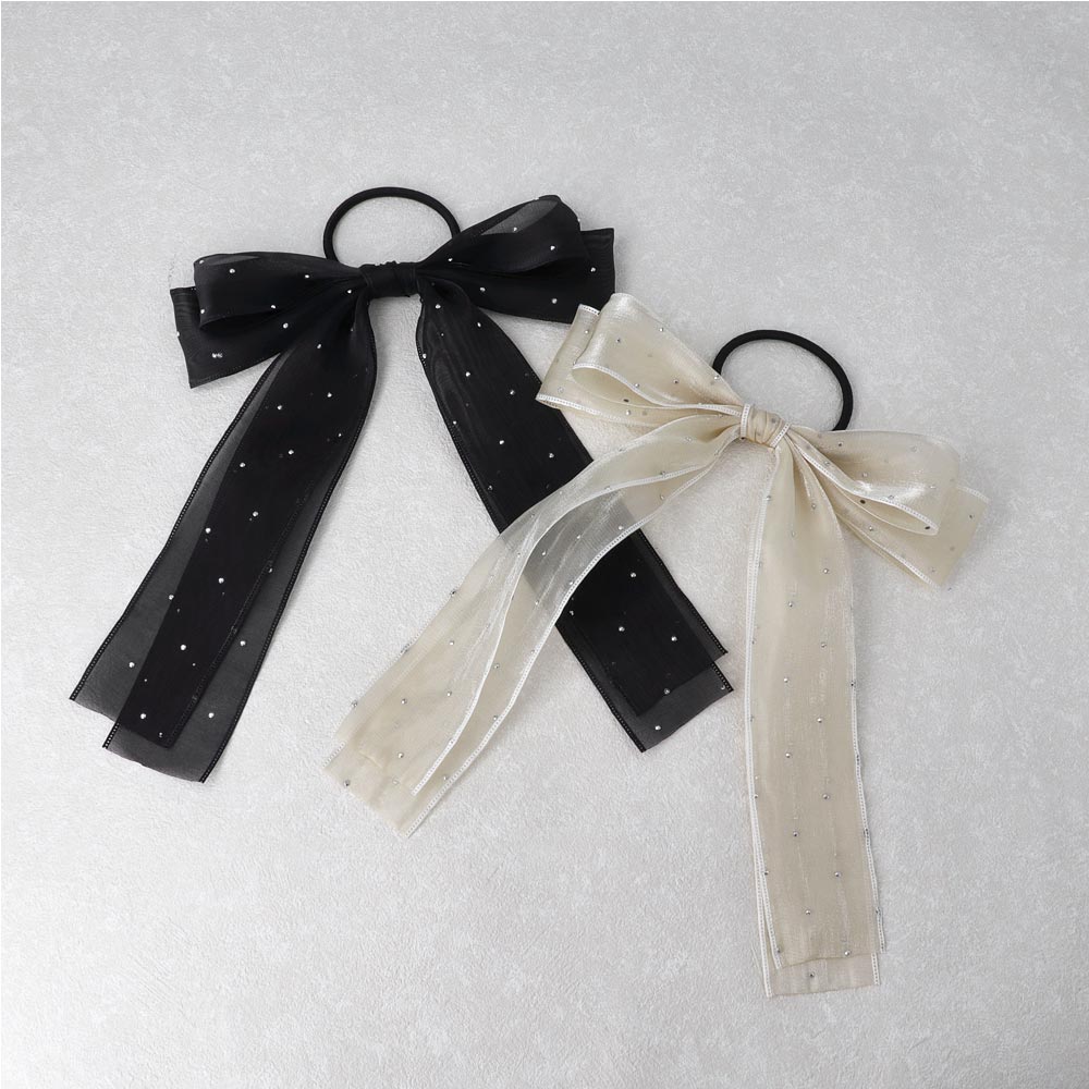 Metallic Dot Shimmering Bow Hair Tie