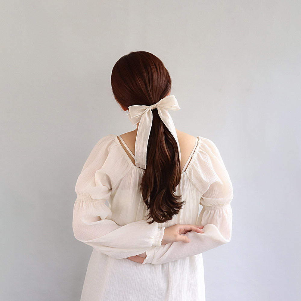 Metallic Dot Shimmering Bow Hair Tie