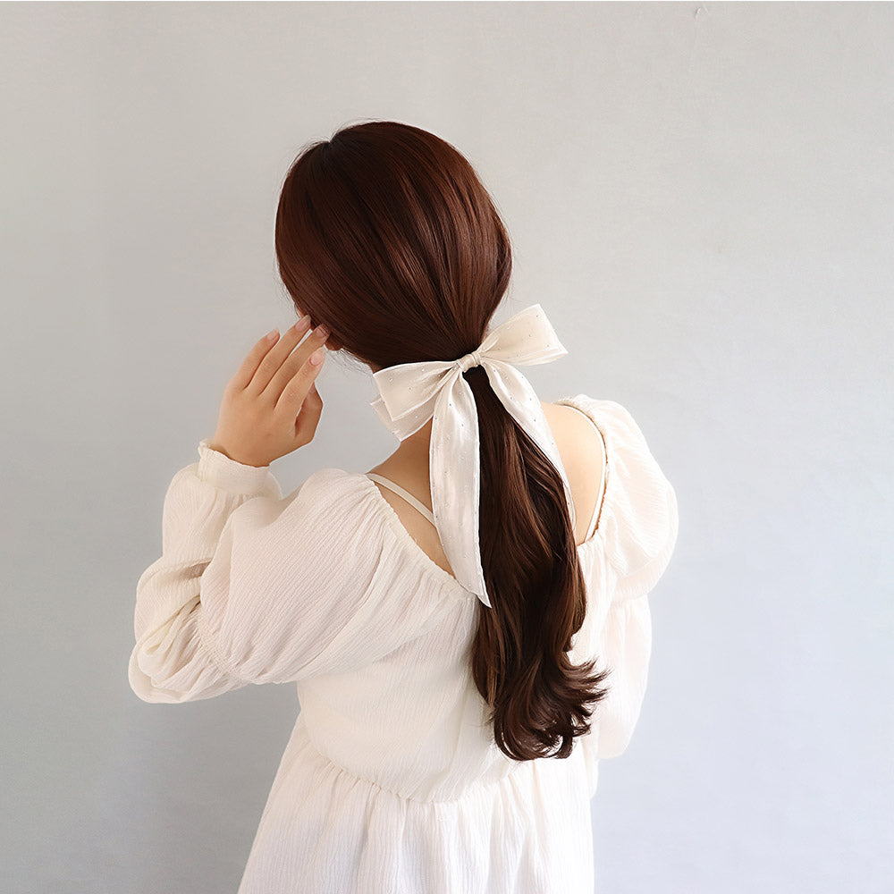 Metallic Dot Shimmering Bow Hair Tie