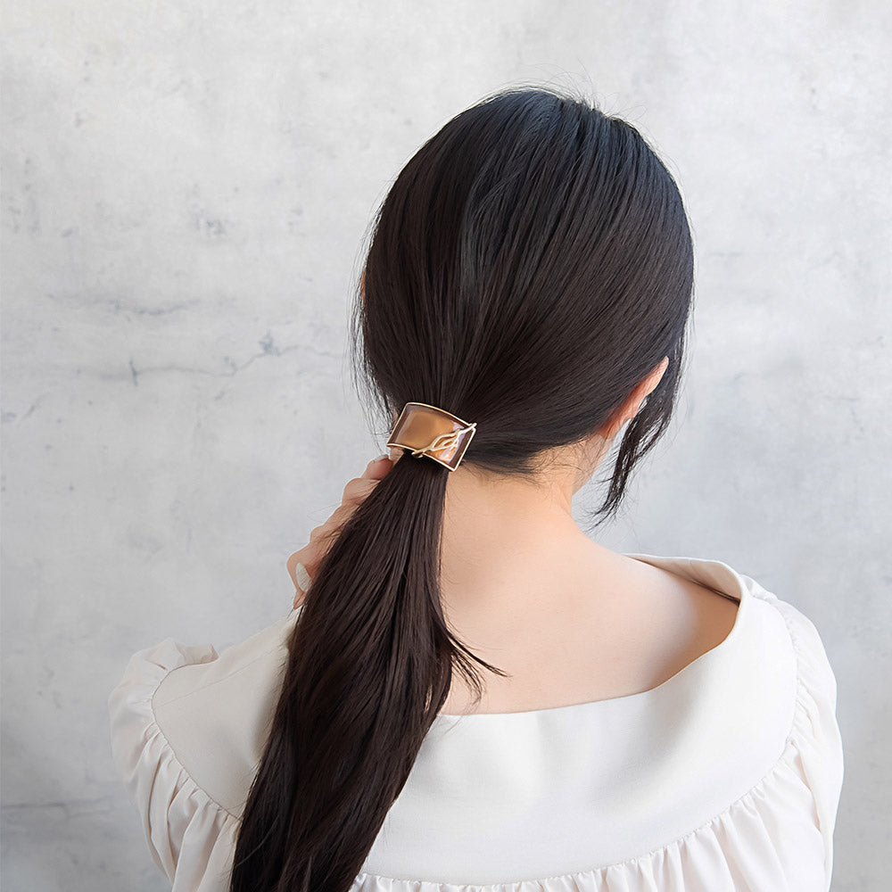 Molten Detail Rectangle Ponytail Holder