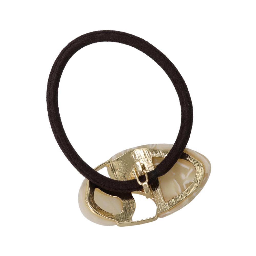 Mixed Marble Oval Ponytail Holder