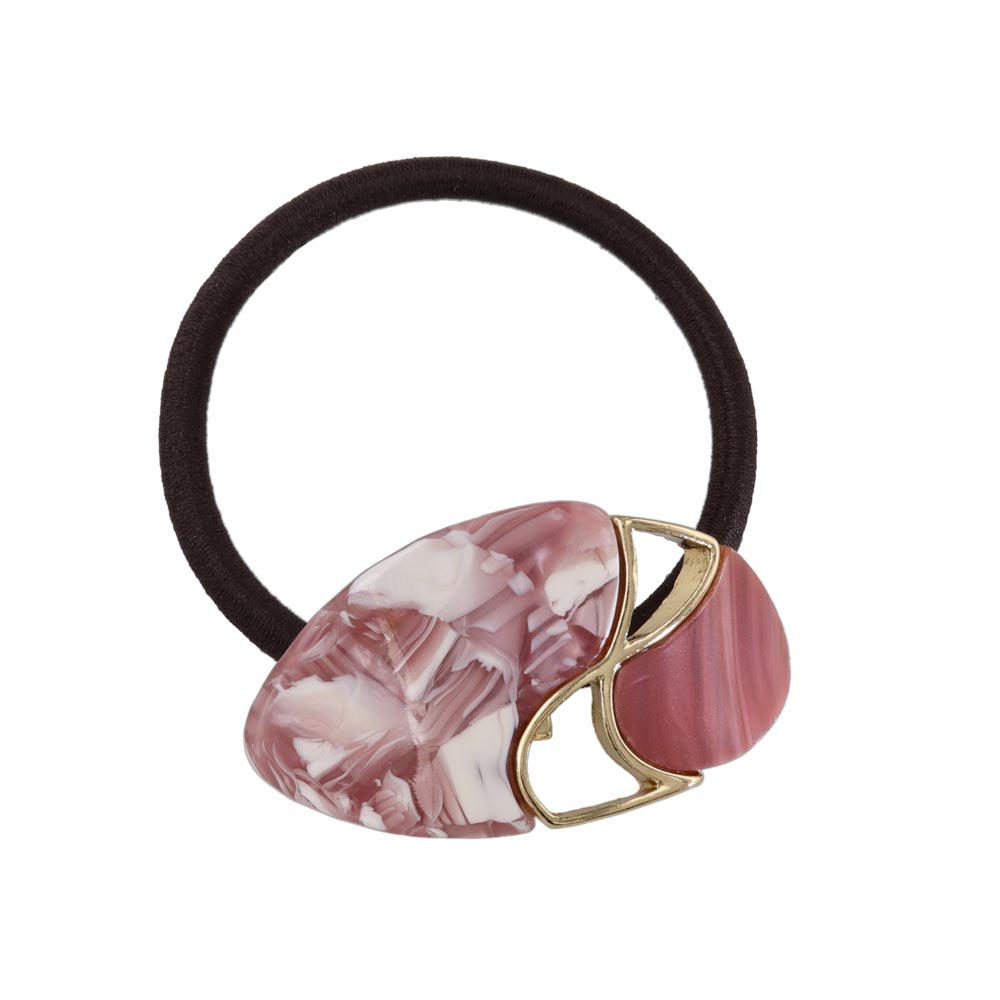 Mixed Marble Oval Ponytail Holder