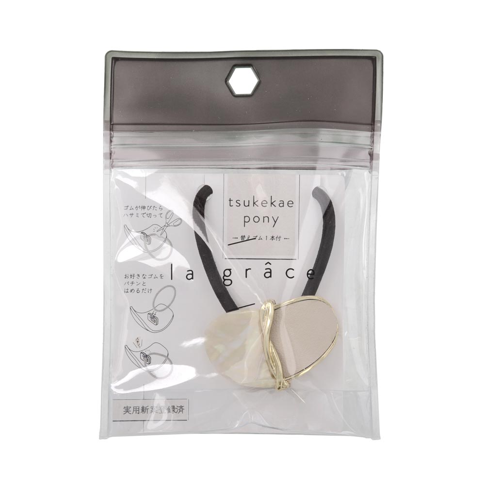 Leather and Marble Bicolor Ponytail Holder