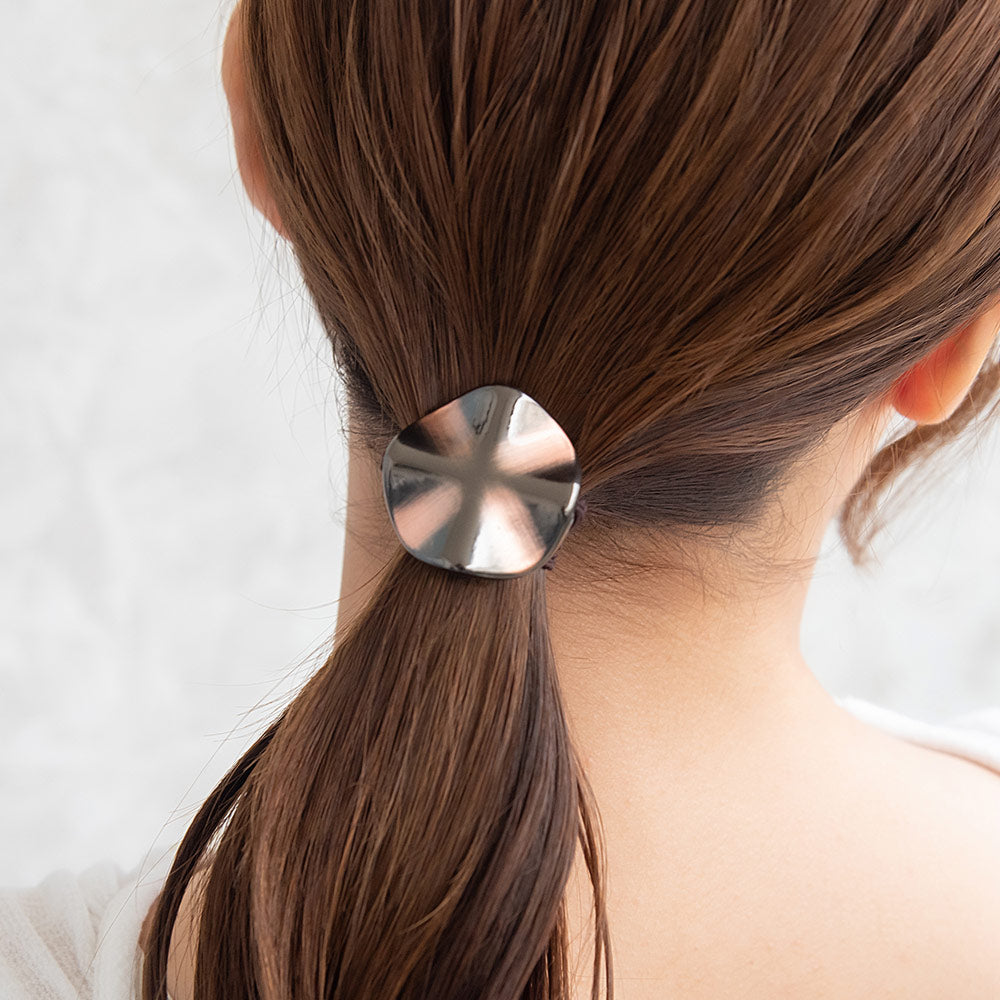 Buffed Wavy Disc Ponytail Holder