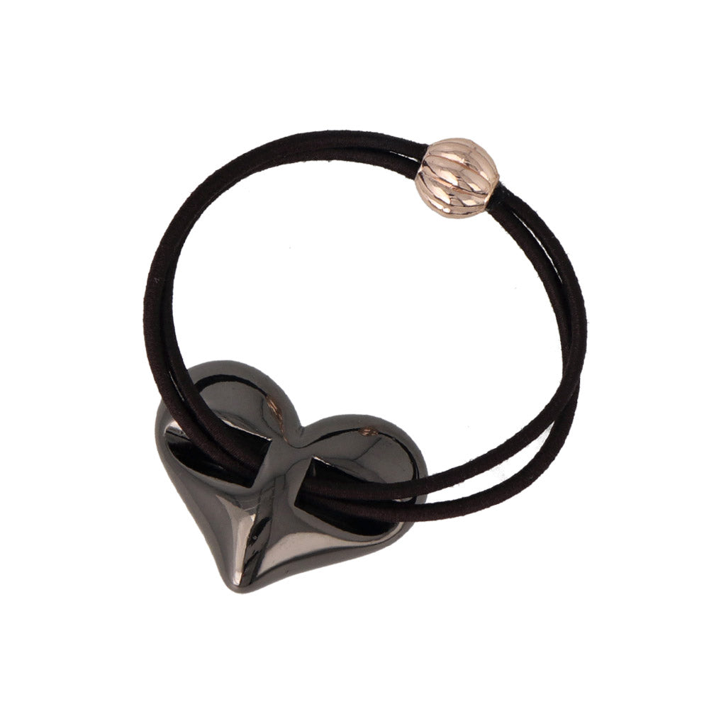 Buffed Heart Ponytail Holder