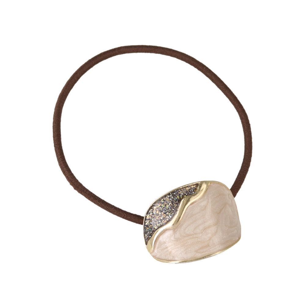 Mini Bicolor Oval Ponytail Holder