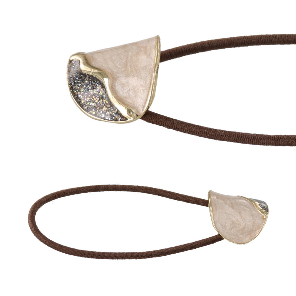 Mini Bicolor Oval Ponytail Holder