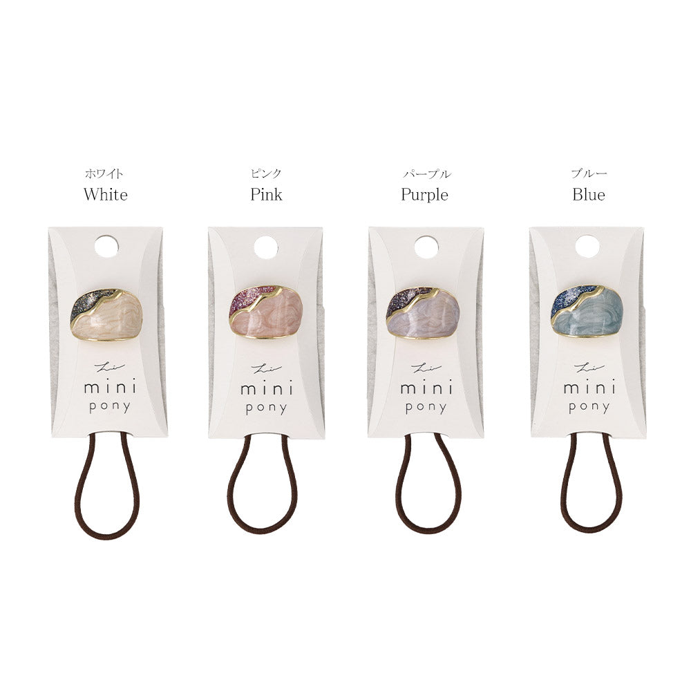 Mini Bicolor Oval Ponytail Holder