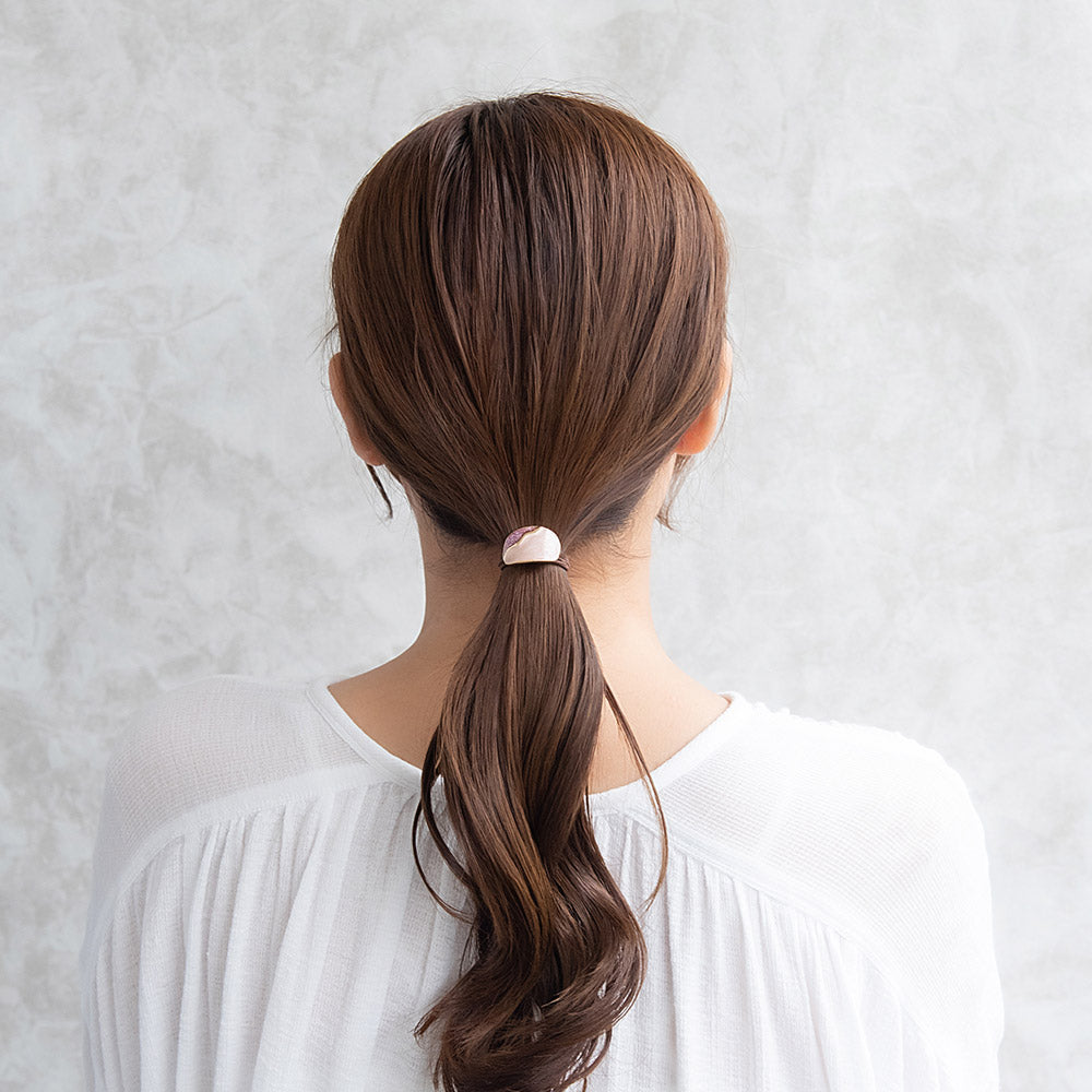 Mini Bicolor Oval Ponytail Holder
