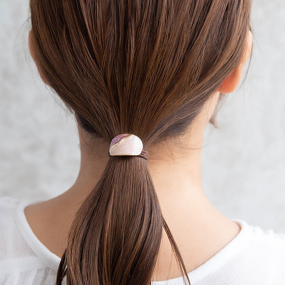 Mini Bicolor Oval Ponytail Holder