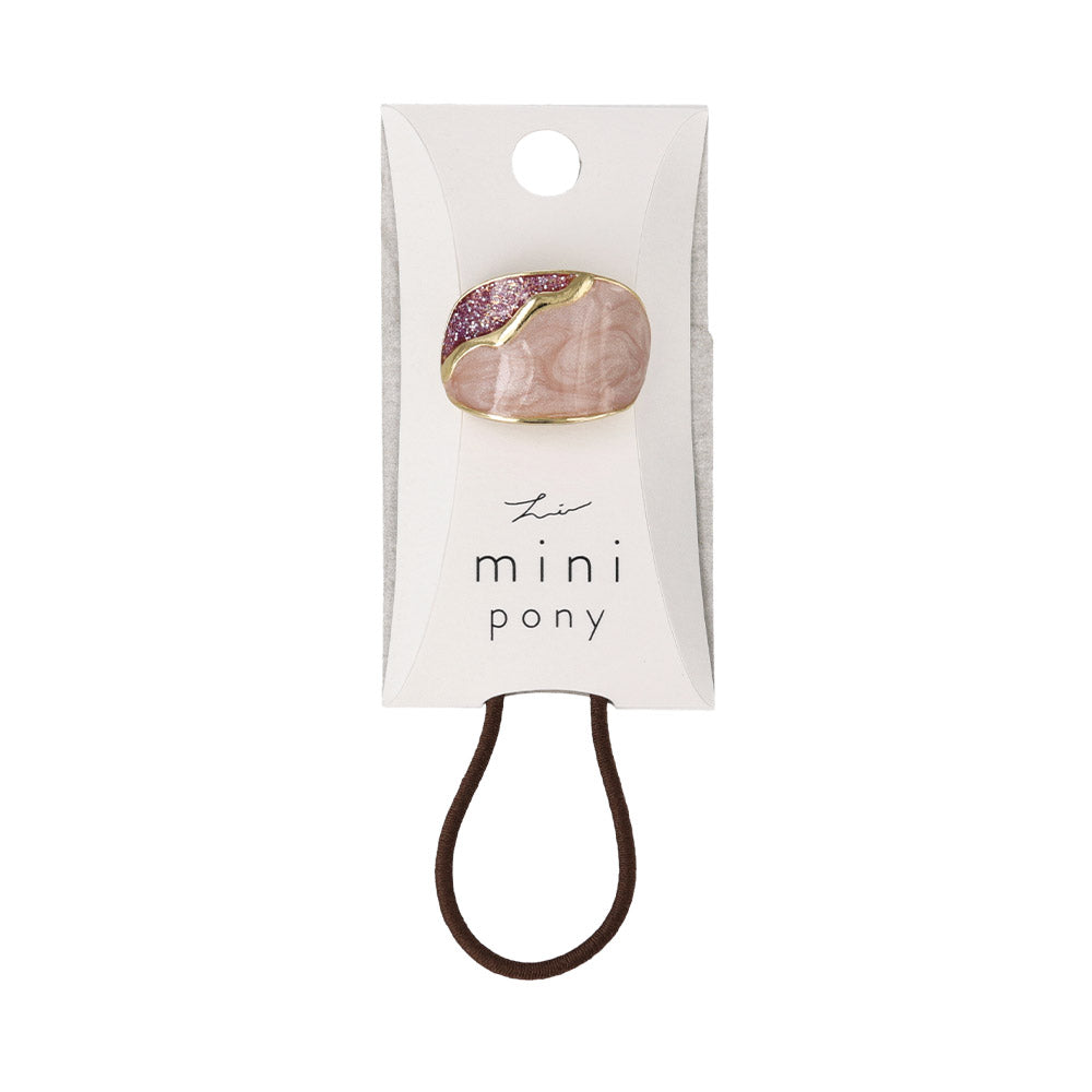 Mini Bicolor Oval Ponytail Holder